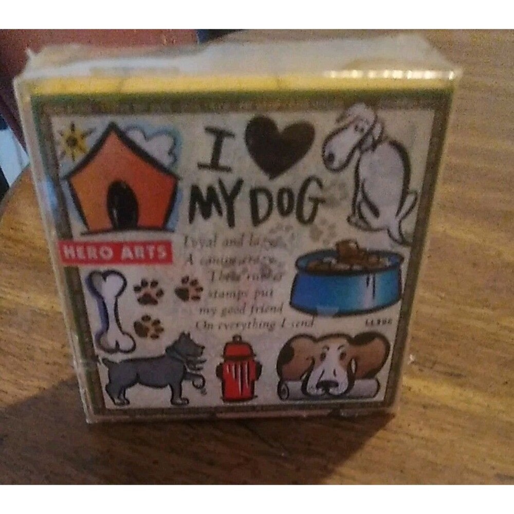 I Love My Dog Set of 9  by Hero Arts Rubber Stamp Wood Mounting